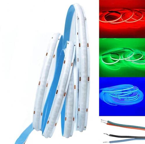 (image for) Multi-colors FCOB LED Strip 16.4FT/5M Dot Free 840LEDs/M 14W/M 24V RGB LED Light Tape